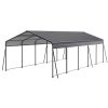 Metal Carport 13 ×26.5 FT Heavy Duty with Galvanized Steel Roof, Metal Garage Canopy with Galvanized Steel Roof & Frame