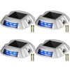 VEVOR Driveway Lights 4-Pack, Solar Driveway Lights with Switch Button, Solar Deck Lights Waterproof