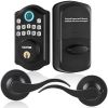 VEVOR Fingerprint Door Lock with 2 Level Handles, Keyless Entry Door Lock with Fingerprint/Keypad Code/Key, Auto Lock