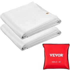 VEVOR Fire Blankets, 2 Pack Welding Blankets, 8' x 10' Fire Suppression Blanket, 1022°F Flame Retardant Blanket, White Fire Emergency Blankets