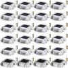 VEVOR Driveway Lights 24-Pack Solar Driveway Lights Bright White with Screw Solar Deck Lights Outdoor Waterproof Wireless Dock Lights 6 LEDs for Path