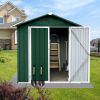 Outdoor storage sheds 4FTx6FT Apex roof Green+White