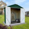 Outdoor storage sheds 4FTx6FT Apex roof Green+White