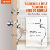 VEVOR Front Door Handle and Deadbolt Set, Satin Nickel Front Door Lock Set with Interior Knob, Adjustable Hole Spacing Single Cylinder Handleset