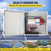 VEVOR PV Combiner Box, 6 String, Solar Combiner Box with 15A Rated Current Fuse, 125A Circuit Breaker, Lightning Arreste and Solar Connector