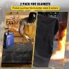 VEVOR Fire Blankets, 2 Pack Welding Blankets, 8' x 10' Fire Suppression Blanket, 1022°F Flame Retardant Blanket, Black Fire Emergency Blankets