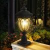 1-pack Vintage Black Outdoor Post Lantern - Waterproof Aluminum Lamp Post Light with Bubble Glass, Decorative Garden Pathway Lighting for Yard, Patio
