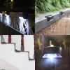 Solar LED Bright Deck Lights 4 Pcs Outdoor Garden Patio Railing Decks Path Lighting