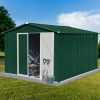 Metal garden sheds 10ft×8ft outdoor storage sheds Green + White