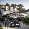 Metal Carport 12×20 Car Port, Outdoor Storage Heavy Duty Metal Canopy Multi-Use Garage Shed for Car and Truck