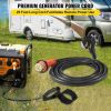 VEVOR Heavy Duty Generator Cord, 25 Feet Generator Power Cord, 50AMP ETL Listed Cord, 12000 Watts Black Cable, SS2-50R Generator Plug