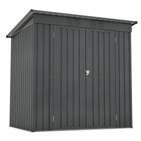 6 x 4 ft Outdoor Storage Shed, All Weather Tool Shed for Garden, Backyard, Lawn, Black (Color: as Pic)