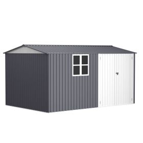 Outdoor Storage Shed 8X12FT Outdoor Storage Shed with Windows,with Sloped Roof & Double Lockable Door,Storage Shed Large with 6 Vents (Color: as Pic)