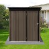 Metal garden sheds 5ft×4ft outdoor storage sheds Brown + Black