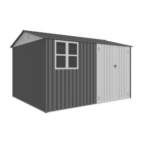 8X10FT Outdoor Storage Shed with Thickened Galvanized Steel,with Sloped Roof & Double Lockable Door,Storage Shed Large with 6 Vents (Color: as Pic)