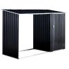 Firewood Storage Shed, Outdoor Firewood Rack, Outdoor Storage Shed with Log Holder, Firewood Shelter for Patio, Anthracite Galvanized Steel