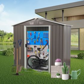 8ft x 4ft Outdoor Metal Storage Shed (Color: as Pic)