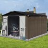 Metal garden sheds 10ft×8ft outdoor storage sheds Brown + Black